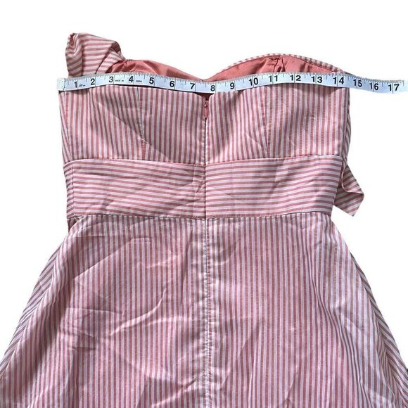 Gianni Bini Layla Orange Ivory Stripe Strapless Dress Size 2 - Picture 11 of 13